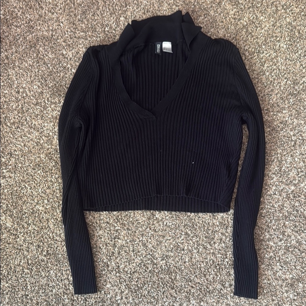 H&M Black V-Neck Sweater